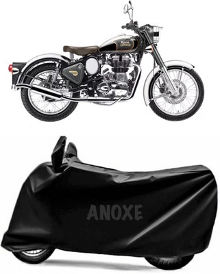 ANOXE Two Wheeler Cover for Royal Enfield(Classic Chrome, Black)