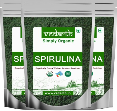 Vedarth Organic Spirulina Powder with Vitamin , Zinc , Iron - Superfood (250 gram X 3 )(3 x 250 g)