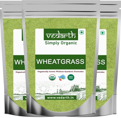 Vedarth Organic WheatGrass Powder Super food for healthy Living (200 Gram X 3 )(3 x 200 g)