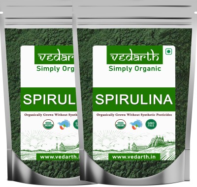 Vedarth Organic Spirulina Powder with Vitamin , Zinc , Iron - Superfood (100 gram X 2 )(2 x 100 g)