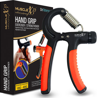 MuscleXP DrFitness+ Hand Grip Exerciser / Strengthener| Strong Compression Spring Ab Exerciser(Orange)
