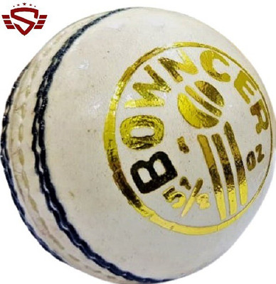 SHASPO White Bouncer Cricket Leather Ball(Standard, Pack of 1, White)