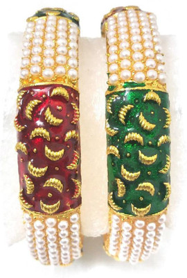 Santosh Jewels Alloy Gold-plated Bangle Set(Pack of 2)