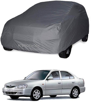 ATBROTHERS Car Cover For Hyundai Accent Viva GLX (Without Mirror Pockets)(Grey)