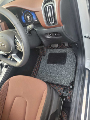 AUTOBREEZE Leatherite 7D Mat For  Hyundai Alcazar(Black)