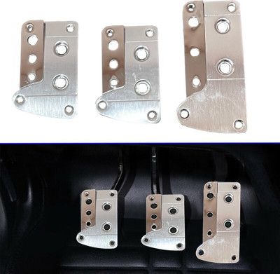 Oshotto CS-036 Car Pedals Kit Pad Covers Set For All Cars (Silver) Car Pedal