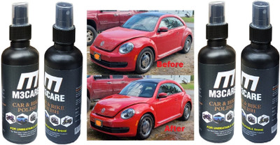 M3CARE Liquid Car Polish for Headlight, Leather, Metal Parts, Windscreen, Exterior, Dashboard, Chrome Accent, Bumper(800 ml, Pack of 4)