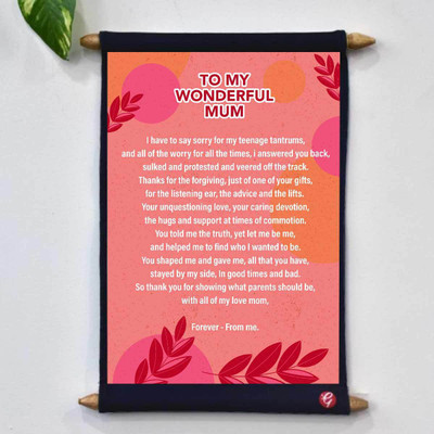 Giftcart To my Wonderful Mom Scroll Post  Card(Pink, Pack of 1)