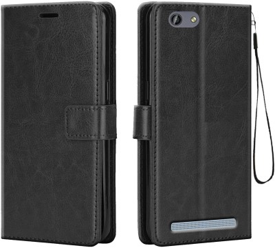 COVERBLACK Flip Cover for GIONEE F103 Pro(Black, Grip Case, Pack of: 1)