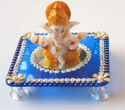 PRAHLL Crystal Pooja Chowki(Blue, Pack of 1)