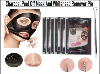 GFSU Charcoal Peel Off Mask for Removeal of BlackHeads, Tightens Pores and Deeply Cleanses Skin With Whitehead Remover Pin(7 Items in the set)
