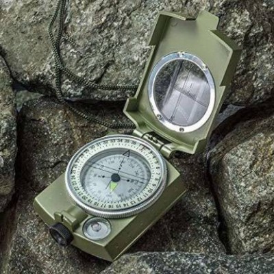 Triangle Ant ™ Waterproof Army Metal Lensatic Prismatic Navigator For Directions Military Compass(Green)