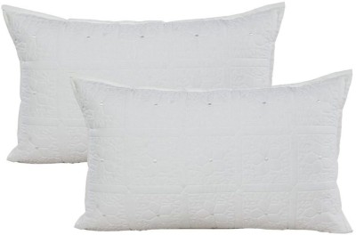 RADECOR Embroidered Pillows Cover(Pack of 2, 45.72 cm*71.12 cm, White)