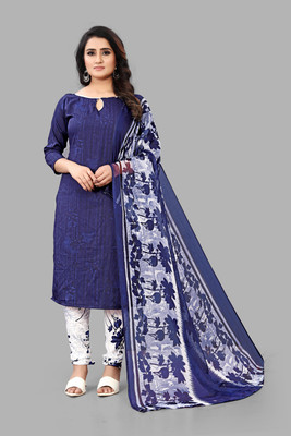 ANAND Crepe Floral Print Kurta & Churidar Material