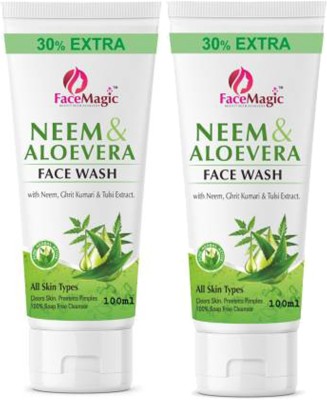 FACE MAGIC NEEM AND ALOEVERA FACE WASH PACK OF 2 (100ML) Face Wash(200 ml)