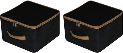 Fancy Walas Presents Premium Quality Nylon Wardrobe Bag Underbed Cloth Storage Organizer with Handle FW480_BEIGE_PK02(Black)