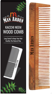 Man Arden Natural Kacchi Neem Wood Hair Comb For Healthy Scalp