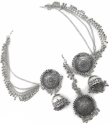 RUBI COLLECTIONS Alloy Silver Jewellery Set(Pack of 1)