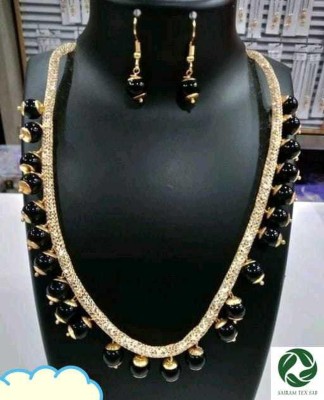 SAIRAM TEX FAB Alloy Gold-plated Black Jewellery Set(Pack of 1)