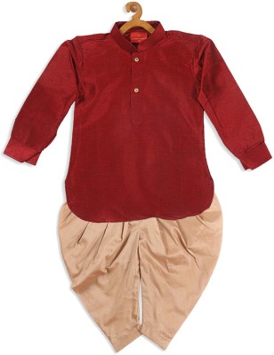 VASTRAMAY SISHU Boys Festive & Party, Wedding Kurta and Dhoti Pant Set(Maroon Pack of 1)