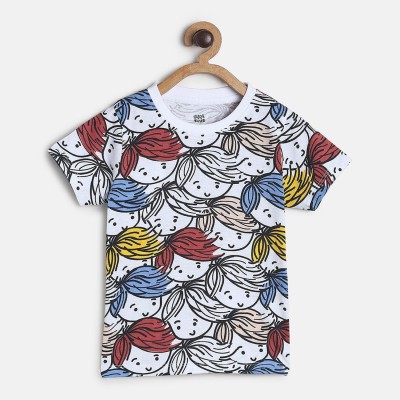 MINI KLUB Boys Printed Pure Cotton T Shirt(Multicolor, Pack of 1)
