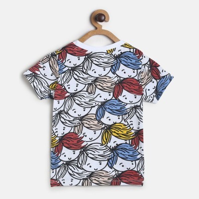 MINI KLUB Boys Graphic Print Pure Cotton T Shirt(Multicolor, Pack of 1)