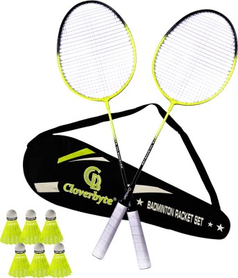 CLOVERBYTE Booster Set Of 2 Badminton With 6 Nylon Shuttle and 1 Badminton Cover Badminton Kit
