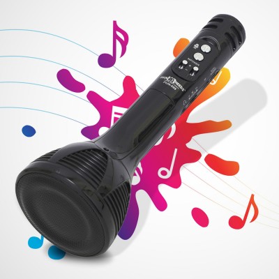 Pick Ur Needs Superier Quality Wireless Bluetooth Microphone Connection Player Speaker 2-in1 With Recording + USB+FM Microphone(Black)