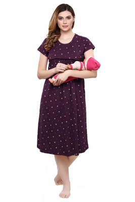 TIGYWIGY Women Maternity/Nursing Nighty(Multicolor)