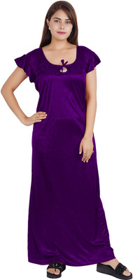 Asaaskm Women Nighty(Purple)