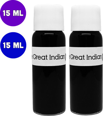 Syahi - The Great Indian Ink - Fountain, Calligraphy, Dip pen, v7 v5 Trimax ink Ink Bottle(Pack of 2, Ink Color - Fractal Blue, Brinjal Purple)