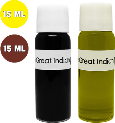 Syahi - The Great Indian Ink - Fountain, Calligraphy, Dip pen, v7 v5 Trimax ink Ink Bottle(Pack of 2, Ink Color - Coco-Brown, Tuscan-Yellow)
