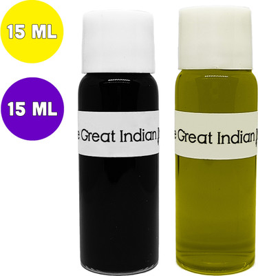Syahi - The Great Indian Ink - Fountain, Calligraphy, Dip pen, v7 v5 Trimax ink Ink Bottle(Pack of 2, Ink Color - Brinjal Purple, Tuscan Yellow)
