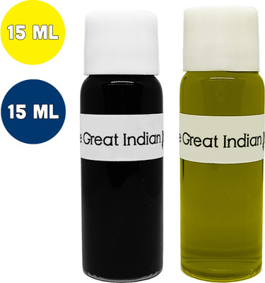 Syahi - The Great Indian Ink - Fountain, Calligraphy, Dip pen, v7 v5 Trimax ink Ink Bottle(Pack of 2, Ink Color - Royal Blue, Tuscan Yellow)
