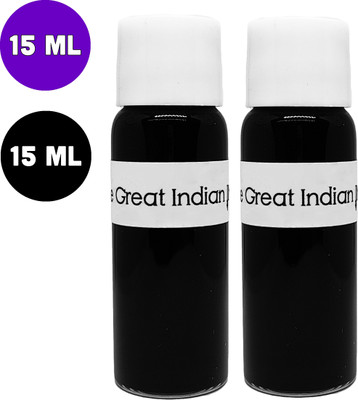 Syahi - The Great Indian Ink - Fountain, Calligraphy, Dip pen, v7 v5 Trimax ink Ink Bottle(Pack of 2, Ink Color - Abyss-Black, Brinjal-Purple)