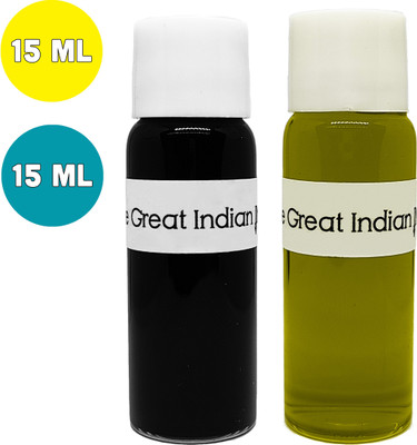 Syahi - The Great Indian Ink - Fountain, Calligraphy, Dip pen, v7 v5 Trimax ink Ink Bottle(Pack of 2, Ink Color - Turquoise-Blue, Tuscan-Yellow)