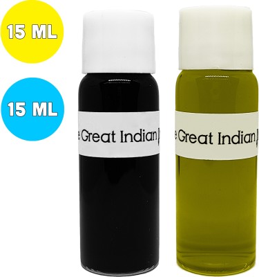 Syahi - The Great Indian Ink - Fountain, Calligraphy, Dip pen, v7 v5 Trimax ink Ink Bottle(Pack of 2, Ink Color - Sky Blue, Tuscan Yellow)