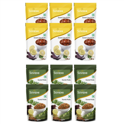 Suvidhi Sweet Lime Pickle (Pack of 6),Karela Pickle (Pack of 6) in all 1200gm Lime Pickle(12 x 100 g)