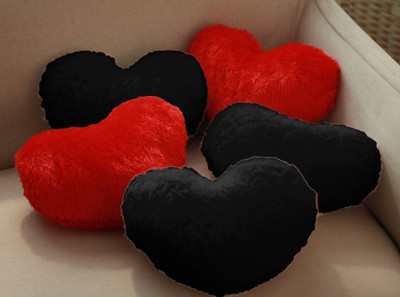 PICKKART Microfibre Solid Cushion Pack of 5(Red, Black)
