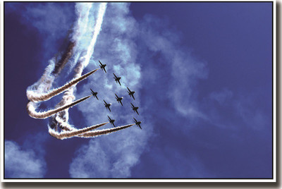 9 planes flying together Fine Art Paper Print Poster ON HI QUALITY LARGE PRINT 36X24 INCHES Photographic Paper(36 inch X 24 inch, Rolled)
