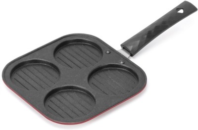 Swarambh Nonstick High graded 4 Cavity Mini Appam Uttapam Pan Paniarakkal 1 L capacity 23.5 cm diameter(Aluminium, Non-stick)