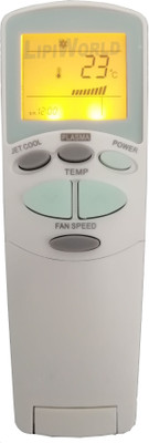 LipiWorld 16 AC Remote Control with Display Light Backlight Compatible for  LG AC Remote Controller(Grey)