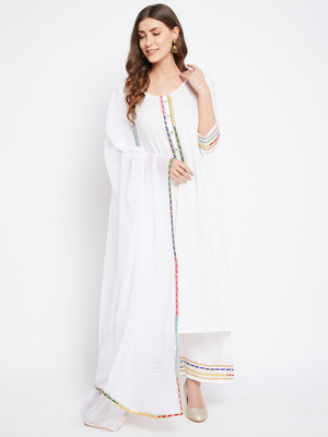 BITTERLIME Self Design Kurta, Palazzo & Dupatta Set