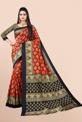 Vimalnath Synthetics Printed Daily Wear Art Silk Saree(Black)