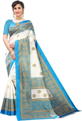 Vimalnath Synthetics Woven Mysore Art Silk Saree(Light Blue)