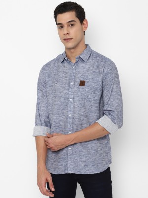 FOREVER 21 Men Striped Casual Blue Shirt