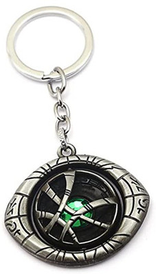 AG MOTO Metal Silver Doctor Strange Infinity time Stone Rotating Keyring for bike car Key Chain