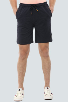 LOUIS PHILIPPE Self Design Men Dark Blue Regular Shorts