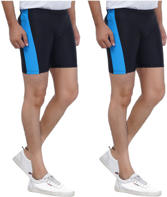 THE DESIRE HUB Solid Men Multicolor Swim Shorts