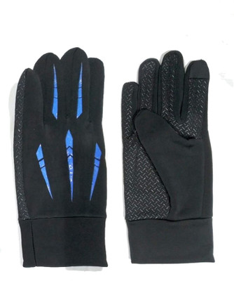 Aadikart Waterproof Outdoor Athletic Touch Screen Riding Gloves(Black, Blue)